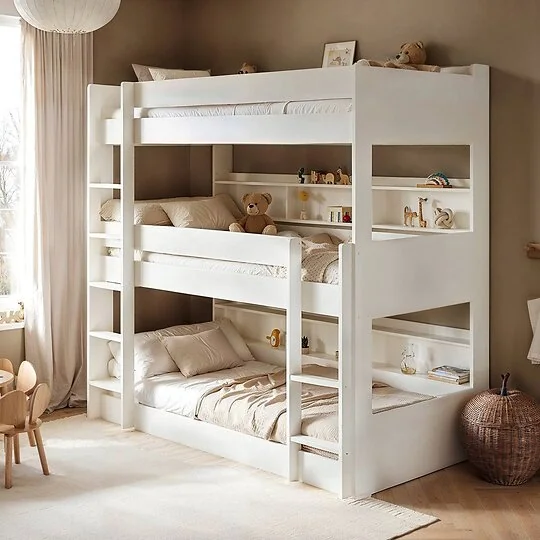 Noomi Clara Triple High Bunk Bed White