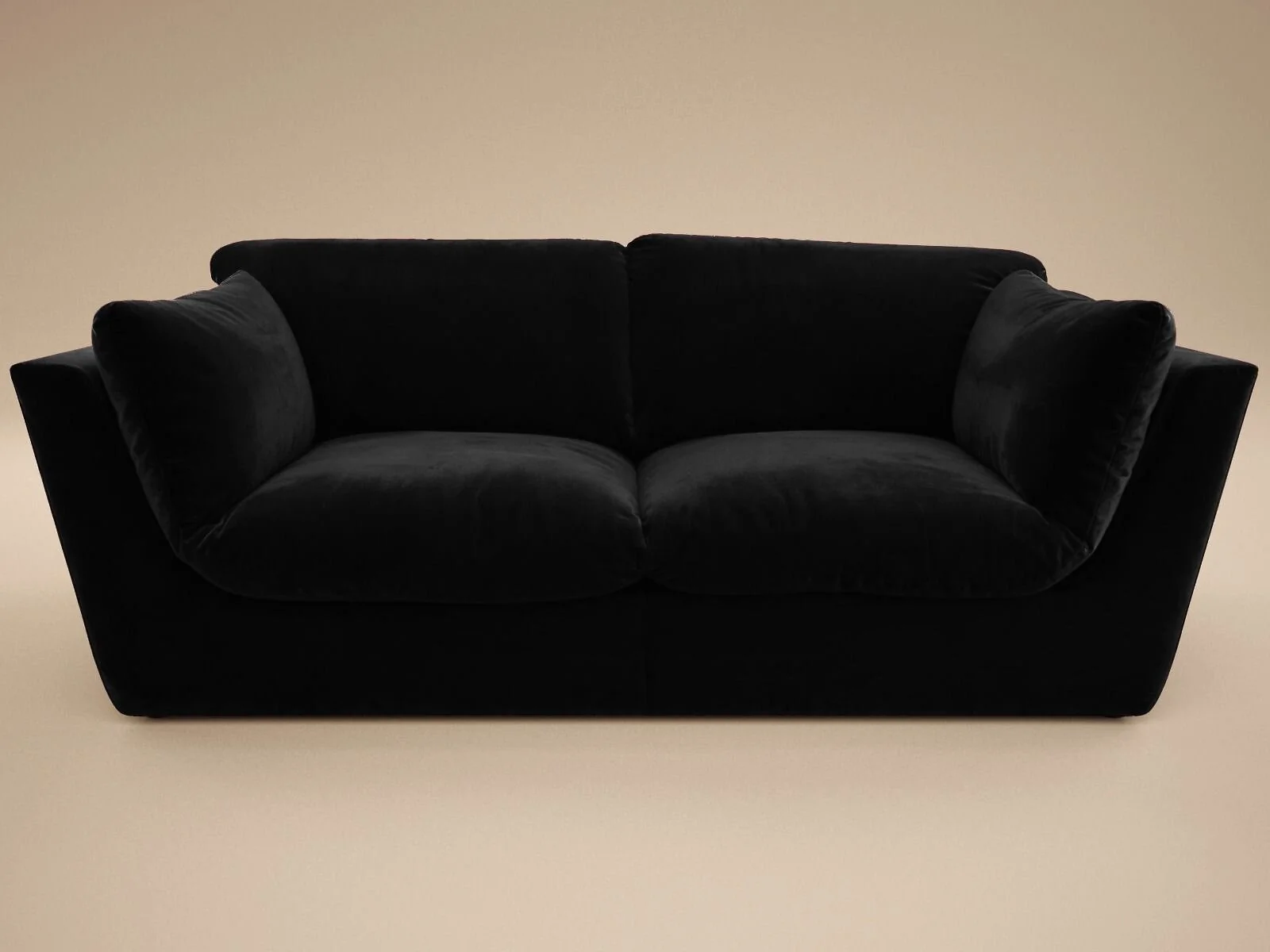 SOLACE+CO Orson 3 Seater Sofa Black Velvet – view 4