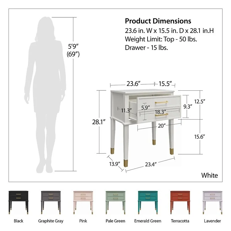 Dorel Westerleigh End Table BlackGold view 3