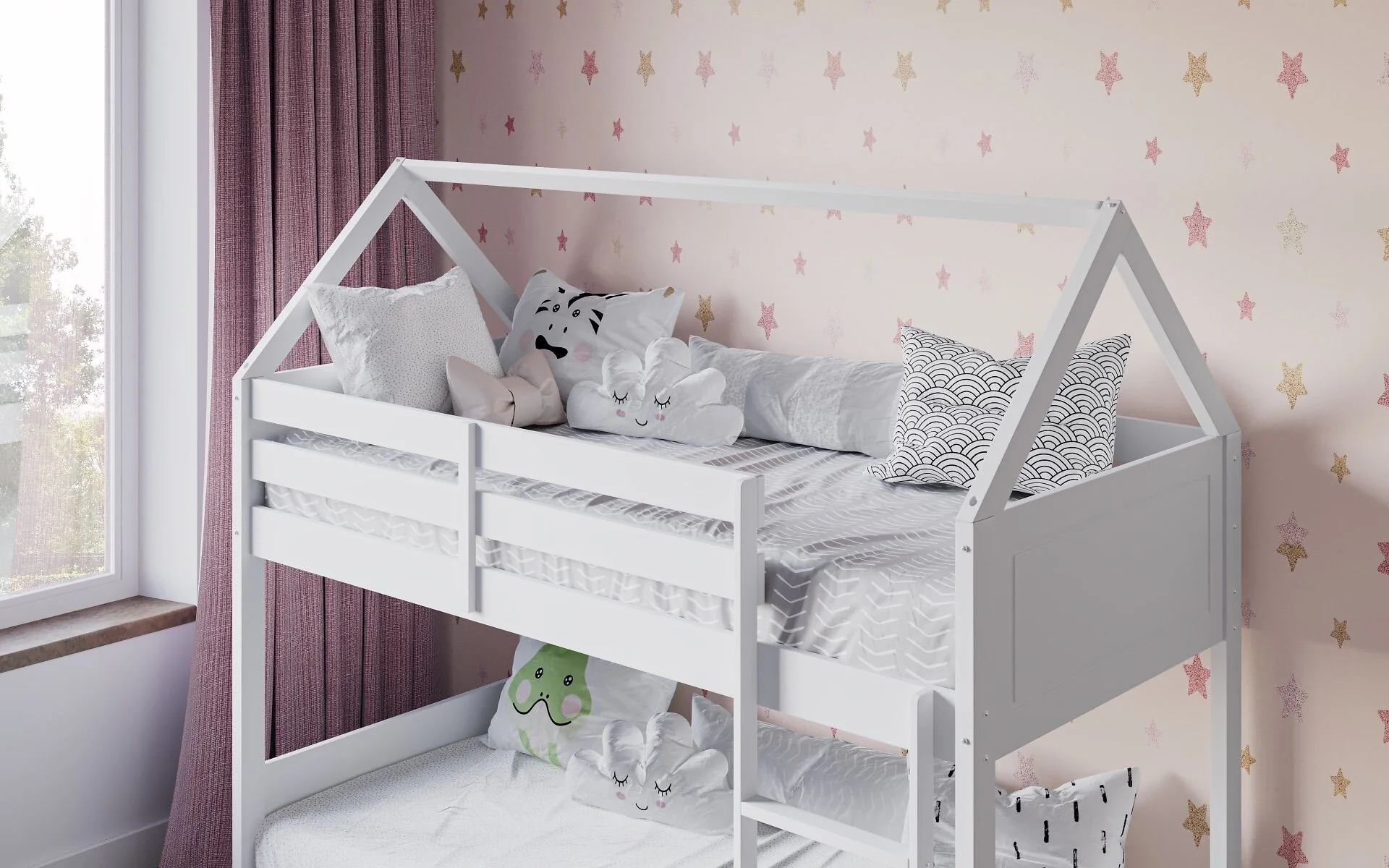 Flair Plation low play house bunk bed in white - view 6