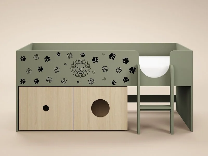 Flair Zaiden safari mid sleeper with toy box storage - view 14