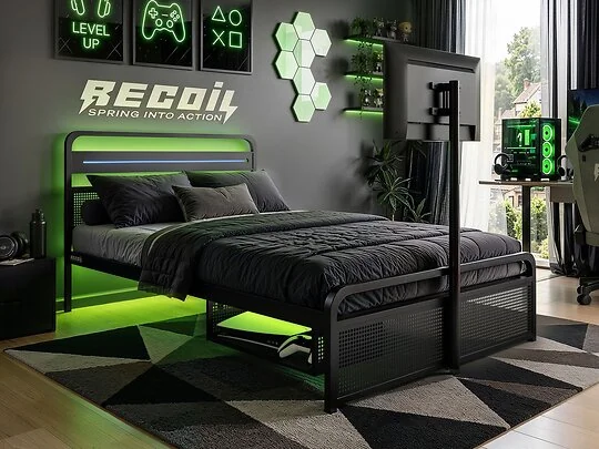 Recoil Panther black metal gaming TV bed