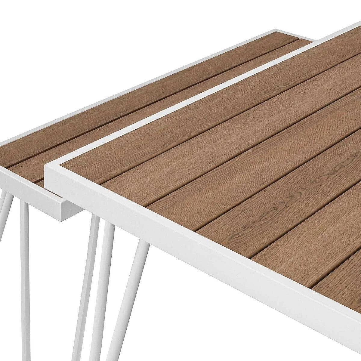 Novogratz Paulette Table and Bench Set White view 5
