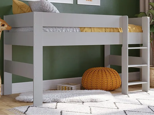 Kidsaw Kudl  Single Mid Sleeper Bed with Ladder White
