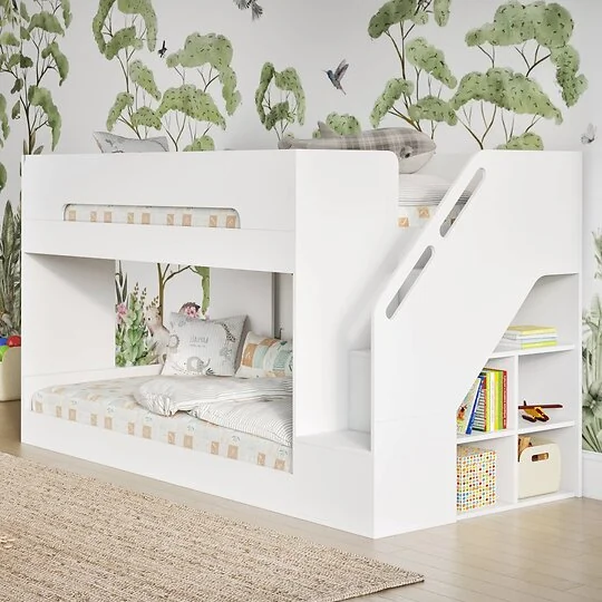 Flair Deimo staircase low bunk bed in white