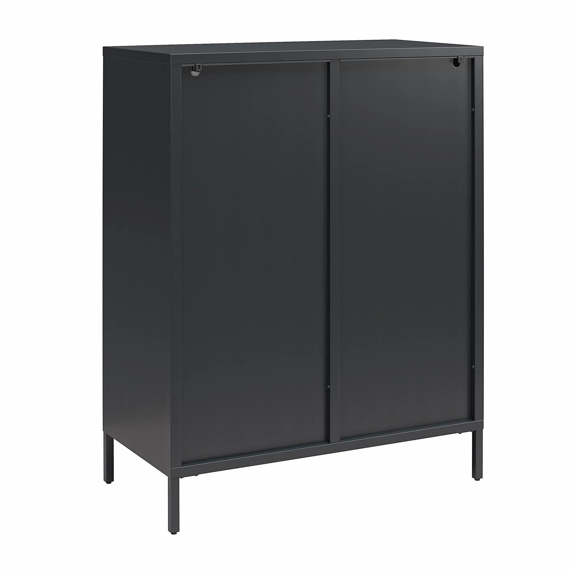 Dorel Luna Accent Cabinet 2D Fluted Glass Black Met view 5