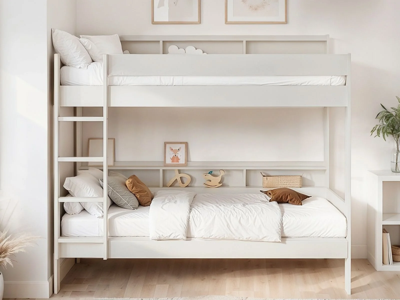Noomi Bodie Bunk Bed with Shelves White Solid Wood (FSC-Certified) – view 2