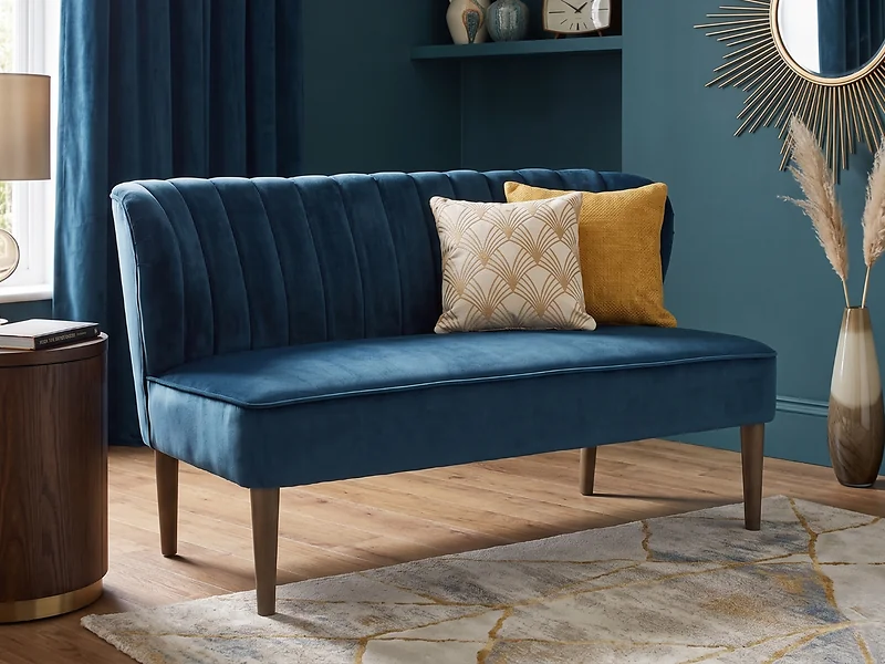 LPD Bella Blue Fabric Sofa