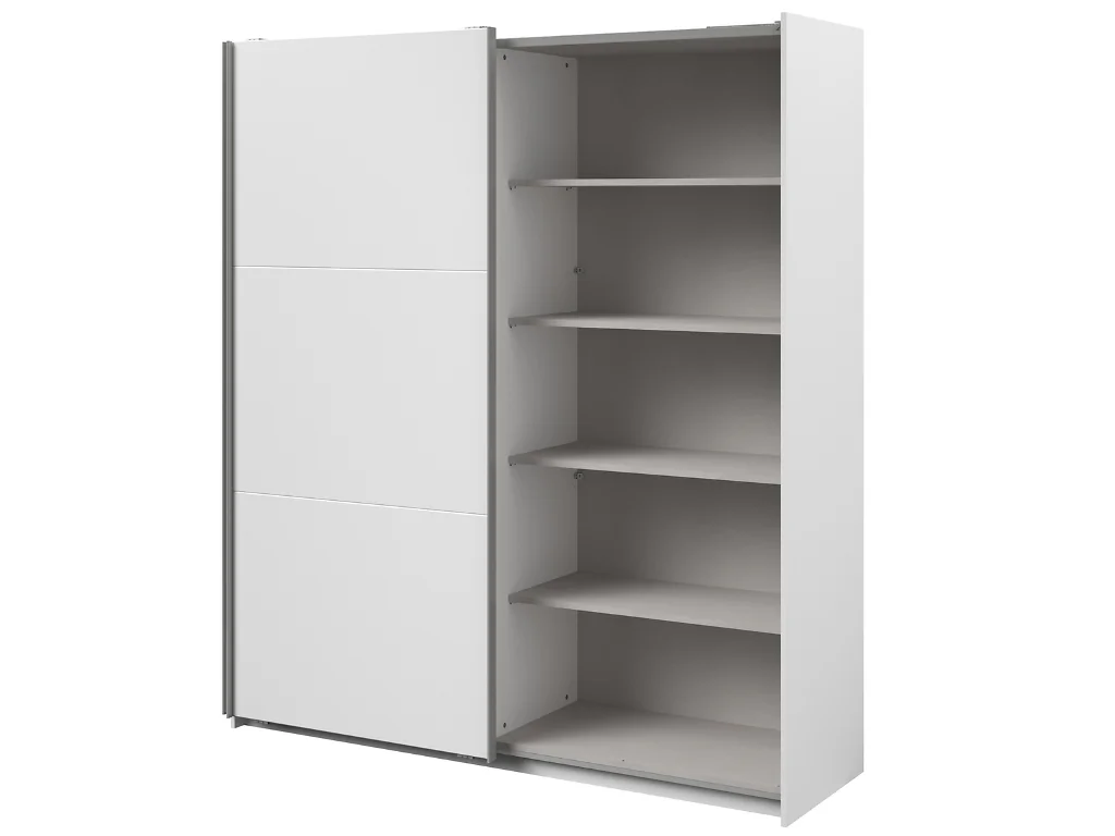 Parisot Swing Sliding Mirror Wardrobe with Shelves White – view 9