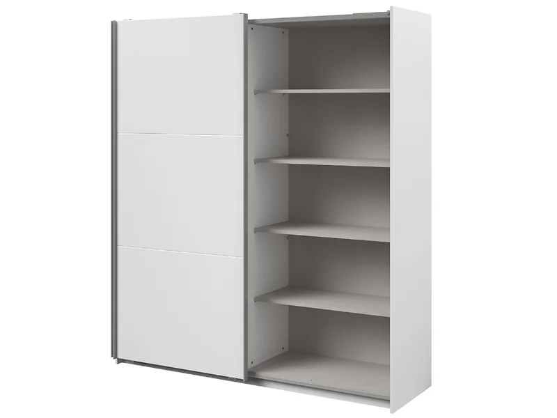 Parisot Swing Sliding Mirror Wardrobe with Shelves White – view 9