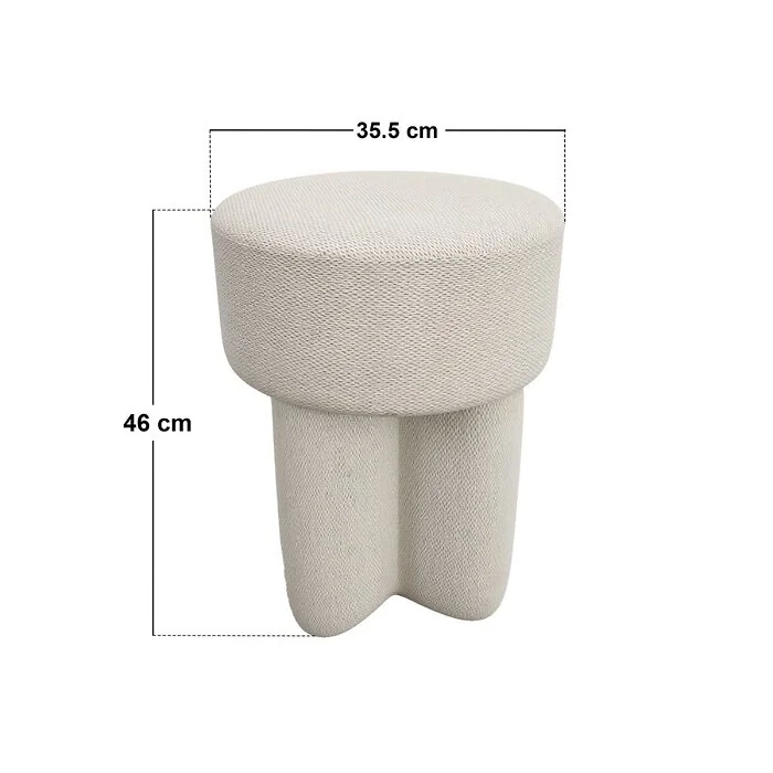 Dimensions diagram: SOLACE+CO Astrid Pouffe Footstool Wave Chenille