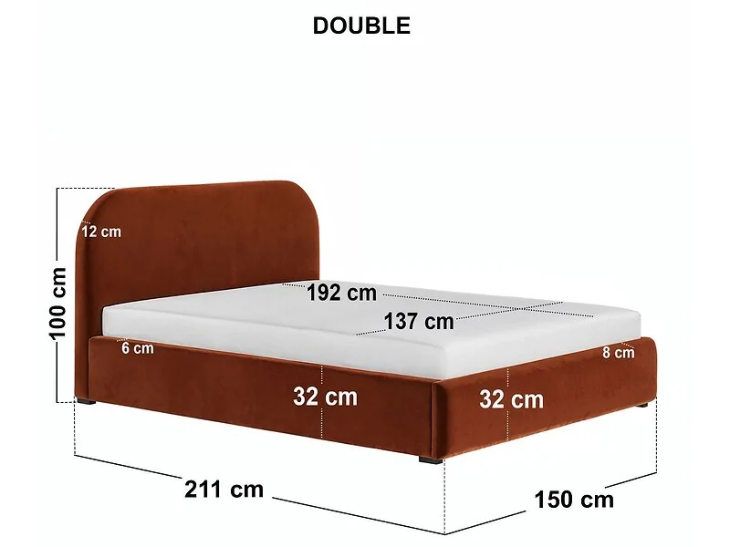 Flair Alba ottoman bed in burnt orange velvet - view 7
