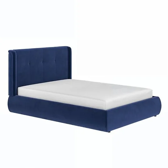 SOLACE+CO Monte midnight velvet winged ottoman bed