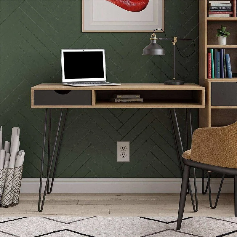 Novogratz Harmony Concord Desk with Storage Natural view 2