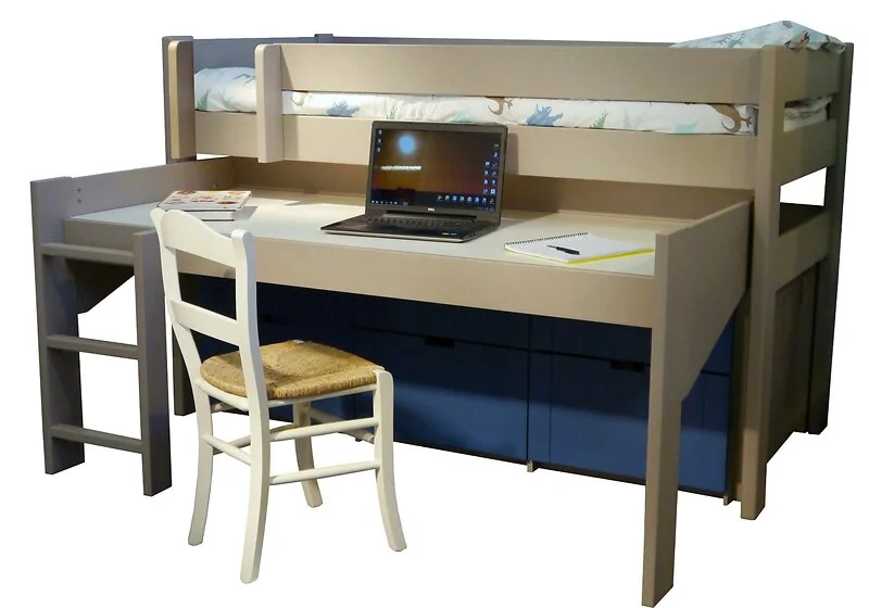 Mathy By Bols solid pine mid sleeper in a painted finish