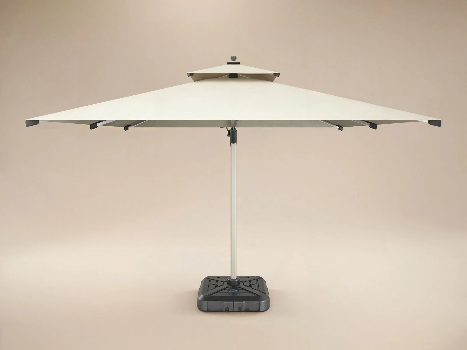 SOLACE+CO Soleil 3m square garden parasol with solar LED lights - view 12