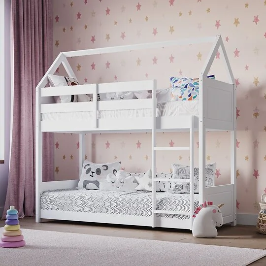 Flair Plation white low play house shorty bunk bed
