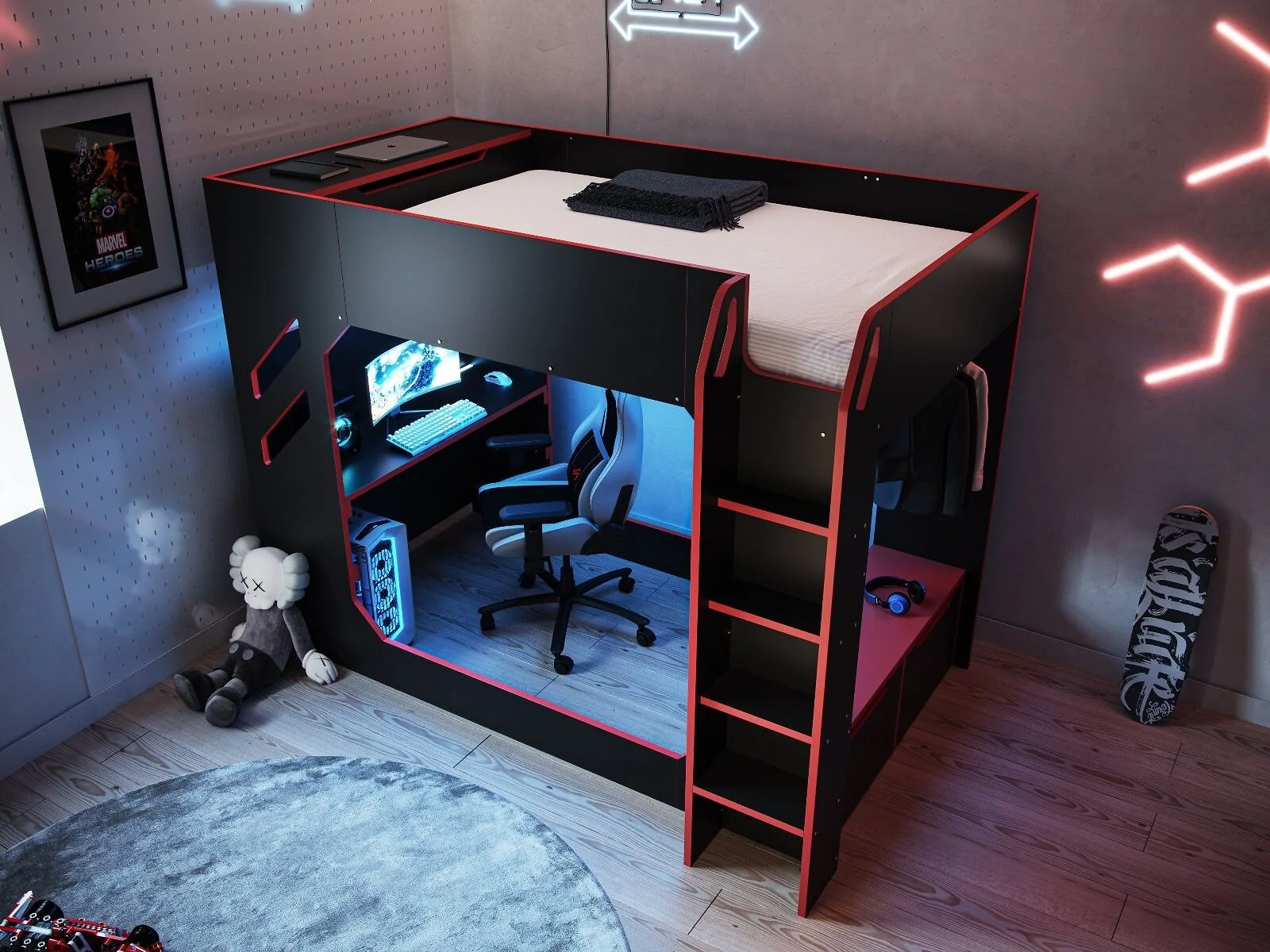 Recoil Shuttle small double LED gaming high sleeper - view 6