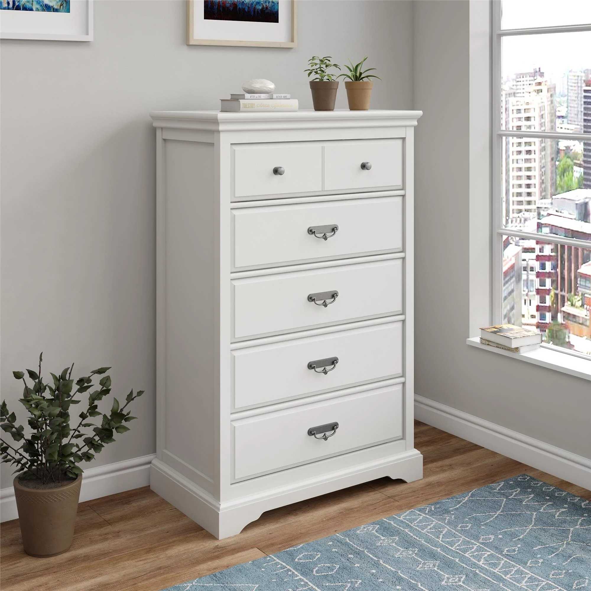 Dorel Ameriwood Bristol 5 Drawer Dresser White view 5