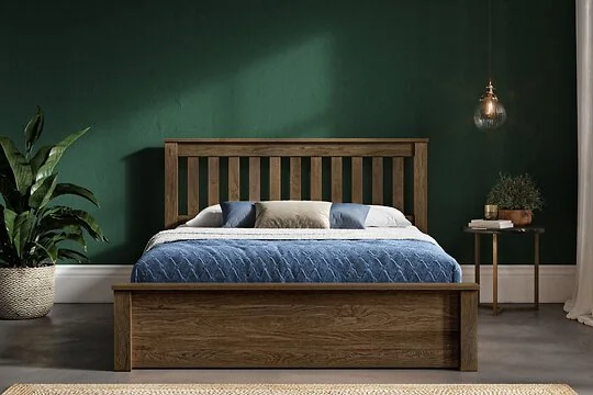 Emporia Monaco Solid Warm Oak Ottoman Bed