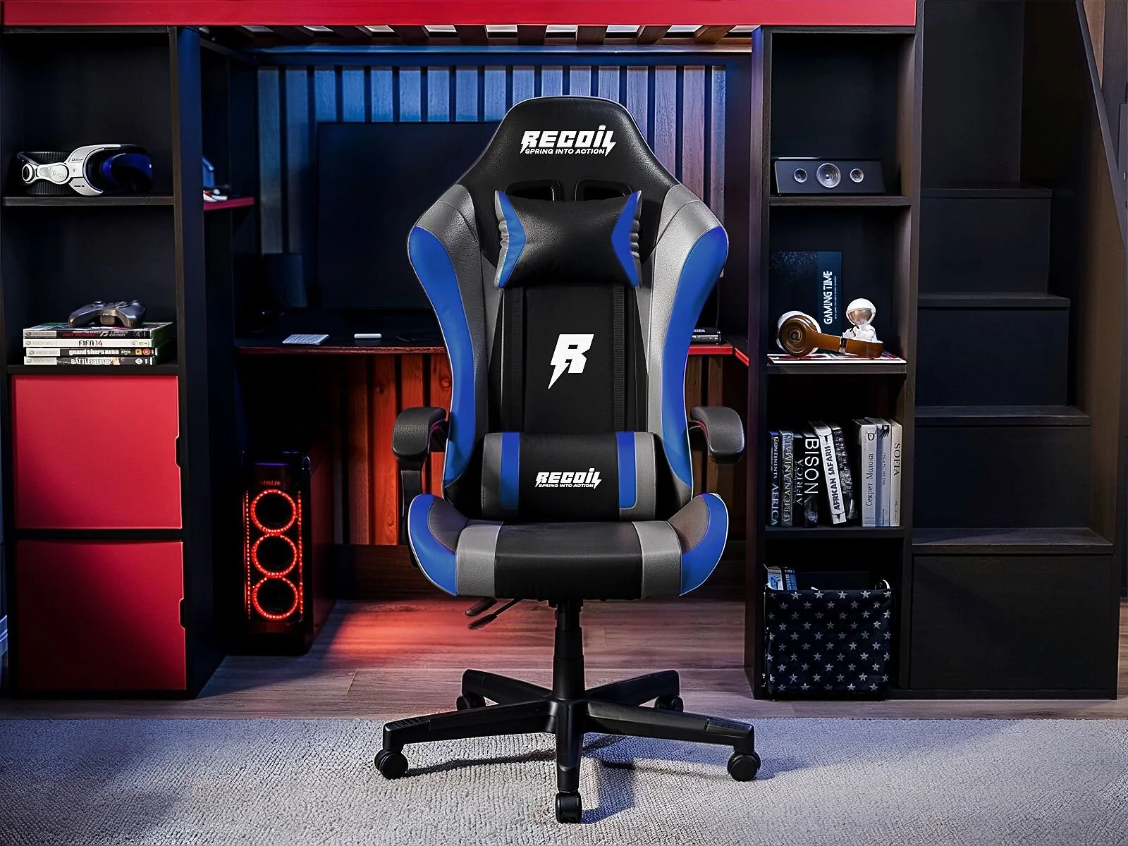 Recoil Vortex black PU leather gaming chair - view 5