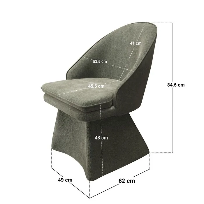 Dimensions diagram: SOLACE+CO Deko Dining Table with Aiko Green Chairs Set of 4