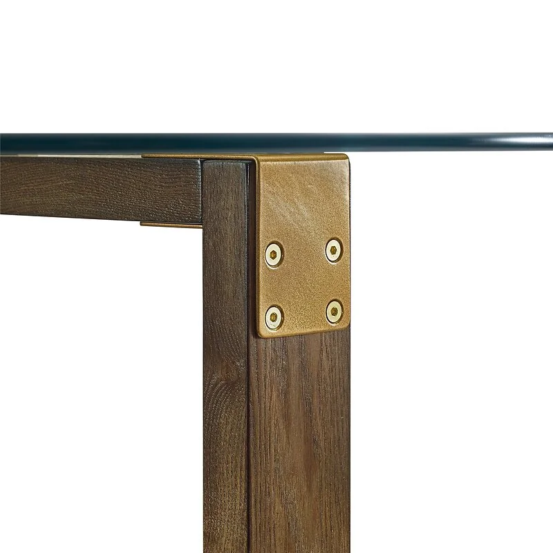 Dorel Bronx Dining Table Oak Brass One Size view 4