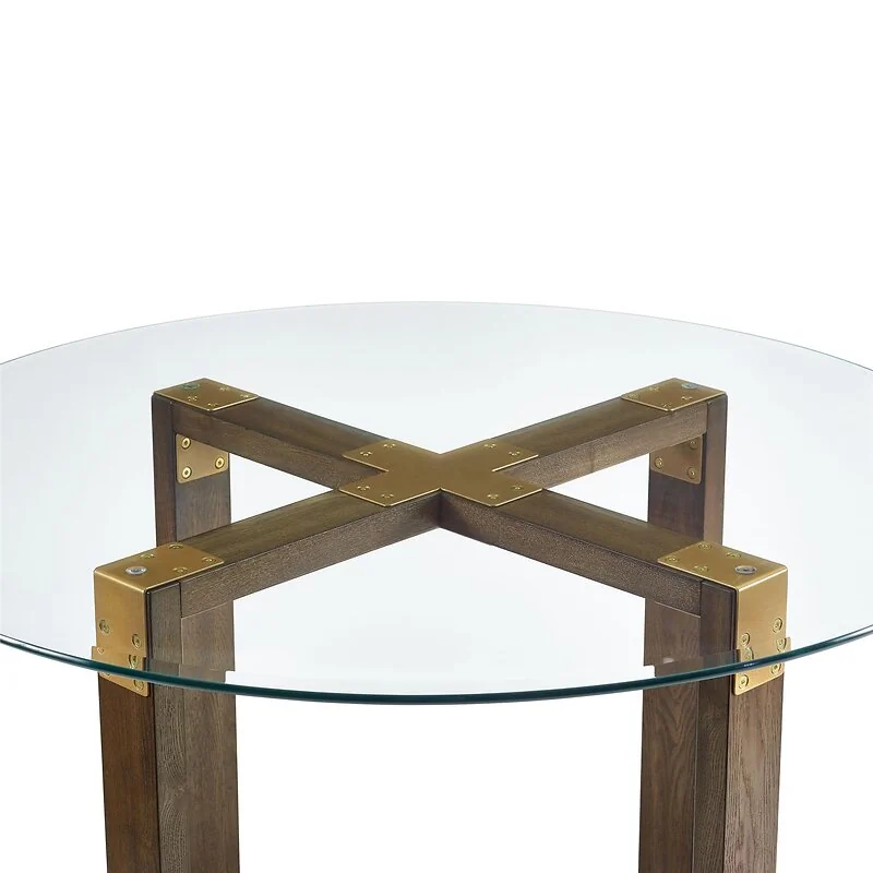 Dorel Bronx Dining Table Oak Brass One Size view 5