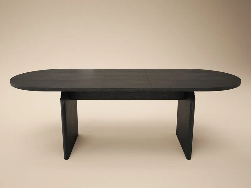 SOLACE+CO Varm black extending dining table with 2 Cyra benches - view 12