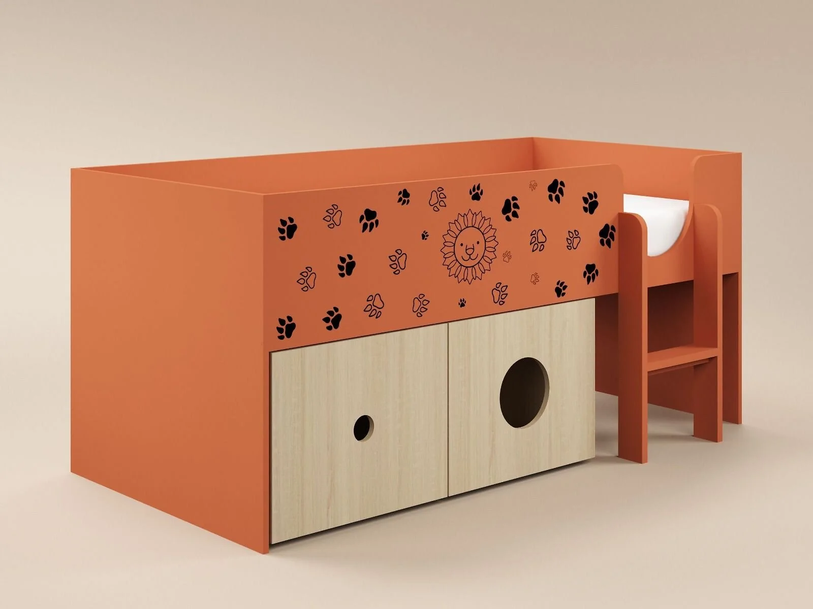 Flair Zaiden safari mid sleeper with toy box storage - view 15