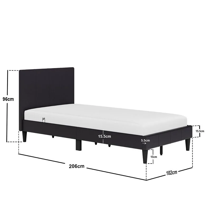 Flair Leto brown faux leather bed frame - view 11