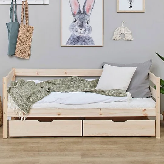Compact toddler daybed with underbed storage