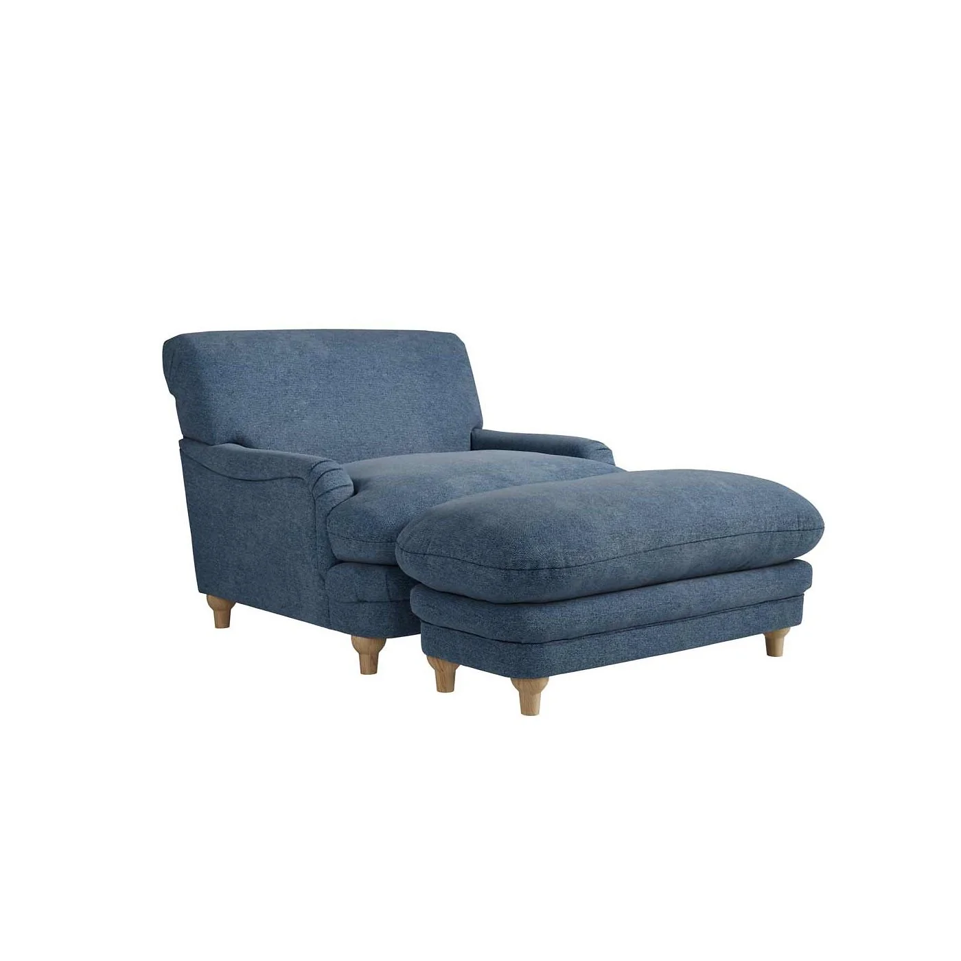 LPD Plumpton Footstool Denim Blue Weave image 3