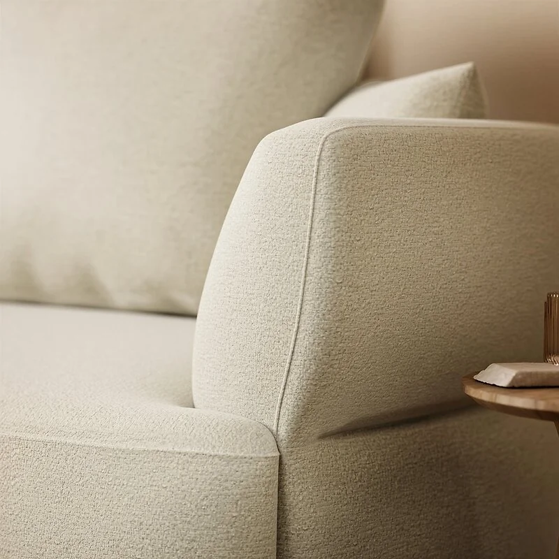 SOLACE+CO Lia Large L-shaped 4 Seater Sofa Cream Chenille image 3