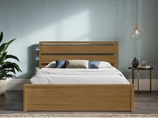 Emporia Beds Hampstead Solid Pine Wooden Ottoman Bed Oak Finish