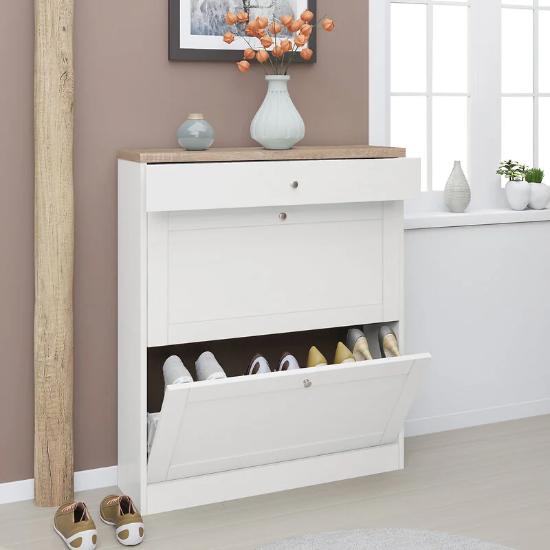 Dorel Heide Shoe Chest 2Fl1Dr Wsoak view 2