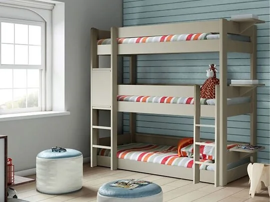 Mathy By Bols Dominique Triple Bunk Bed with Shelves