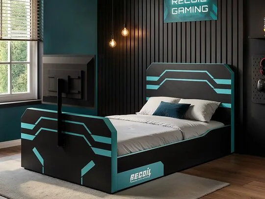 Recoil Alister black and blue TV ottoman gaming bed