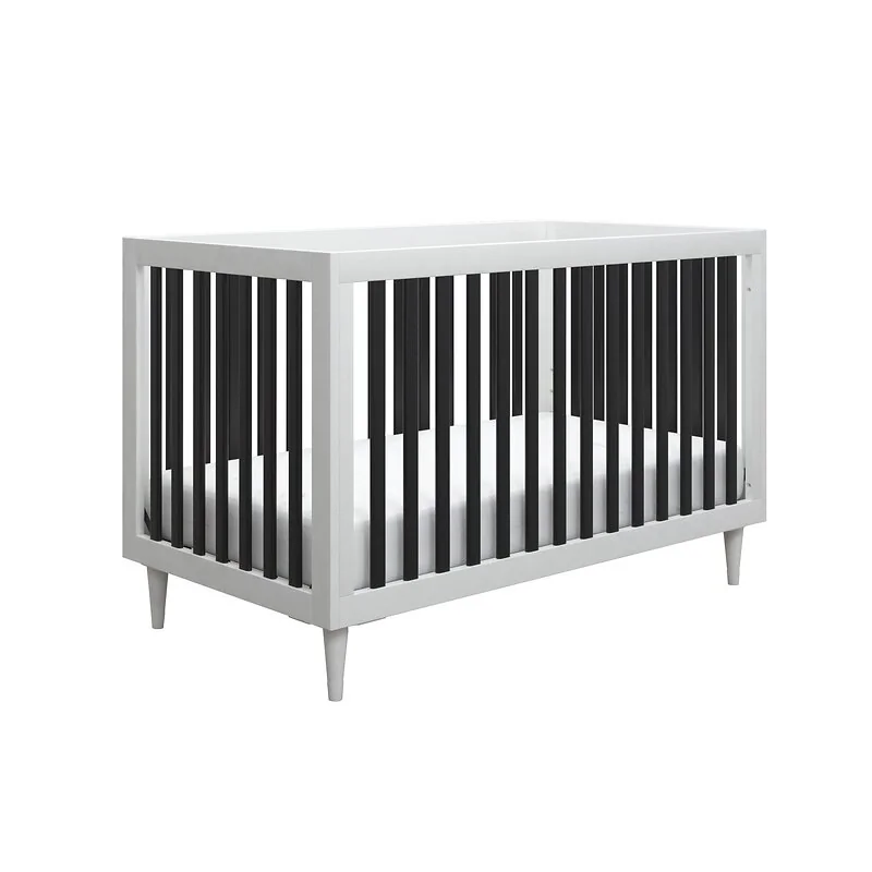 Dorel Rowan Valley Flint 3in1 Crib WHTBLCK Wrail view 4