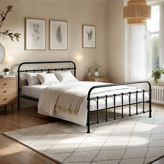 Flair Compton Black Metal Bed