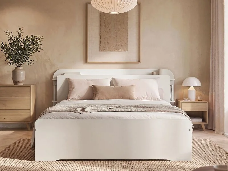 Noomi Evie Wooden Bookcase Bed with Headboard Shelves – view 2