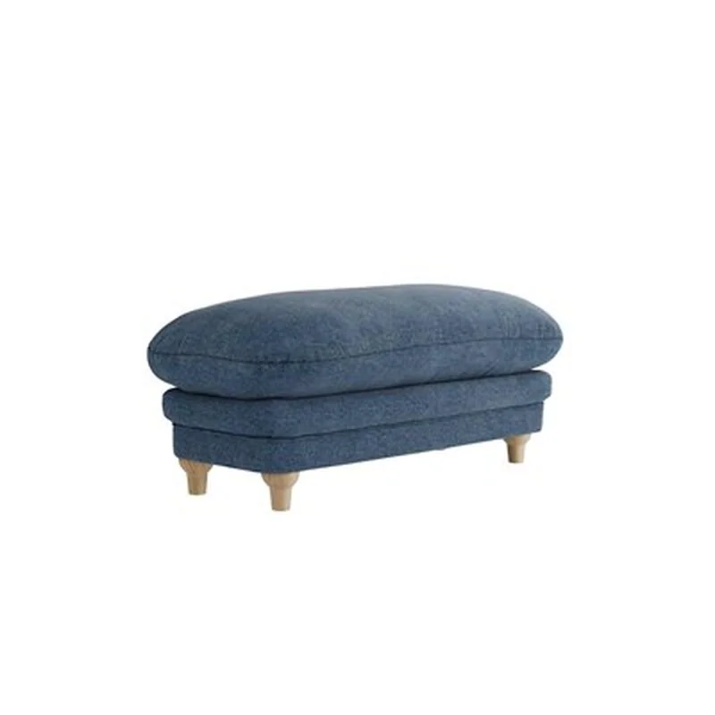LPD Plumpton Footstool Denim Blue Weave