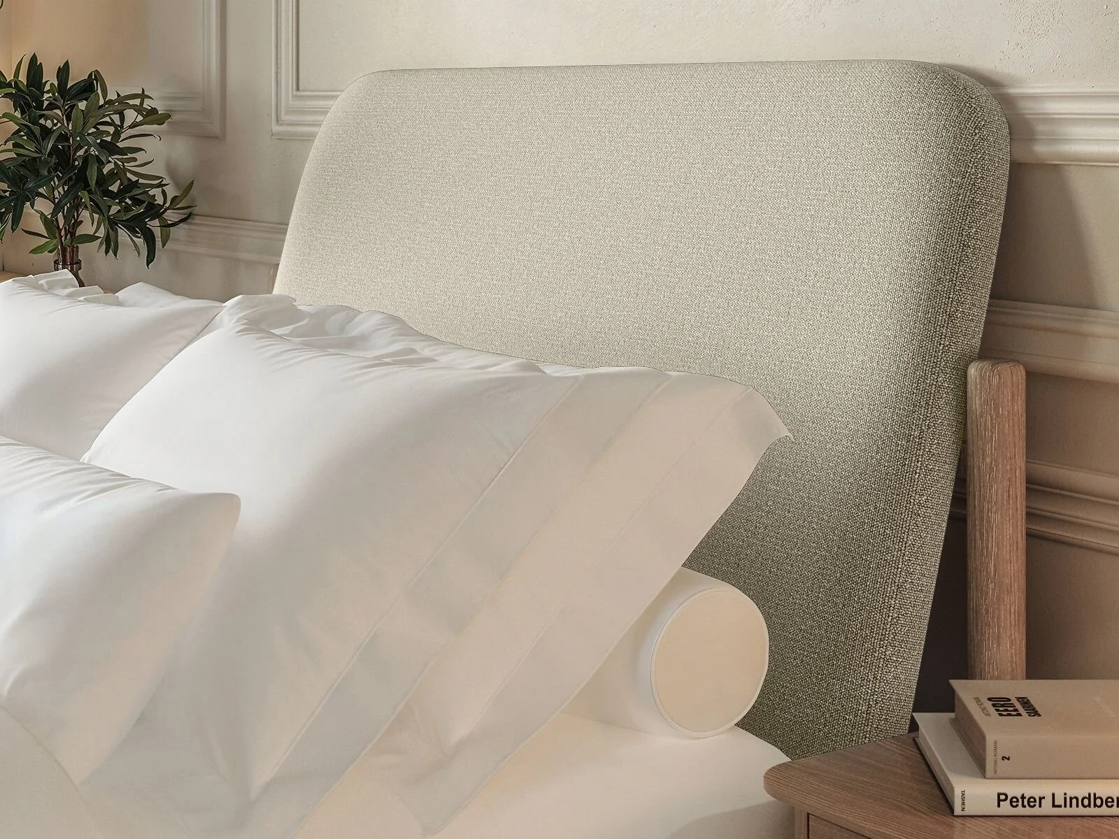 Flair Dahlia pillowback wooden bed frame - view 3
