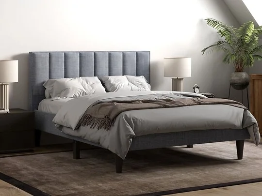 Flair Riverside Linen Fabric Bed Grey