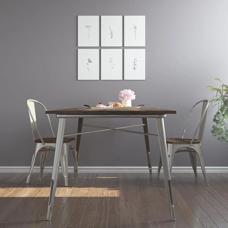 Dorel Fusion Rectangular Dining Table Antique Gun Metal view 2
