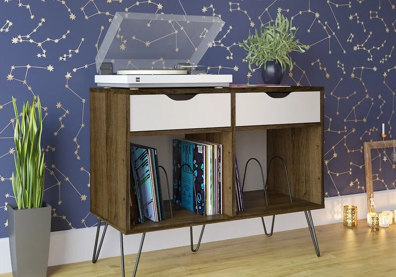 Dorel Concord Turntable Stand With Drawers