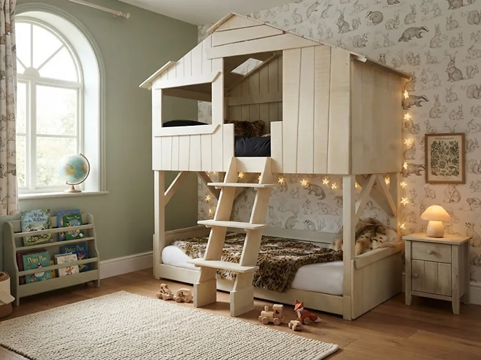 Mathy by Bols Wooden Treehouse Bunk Bed Natural