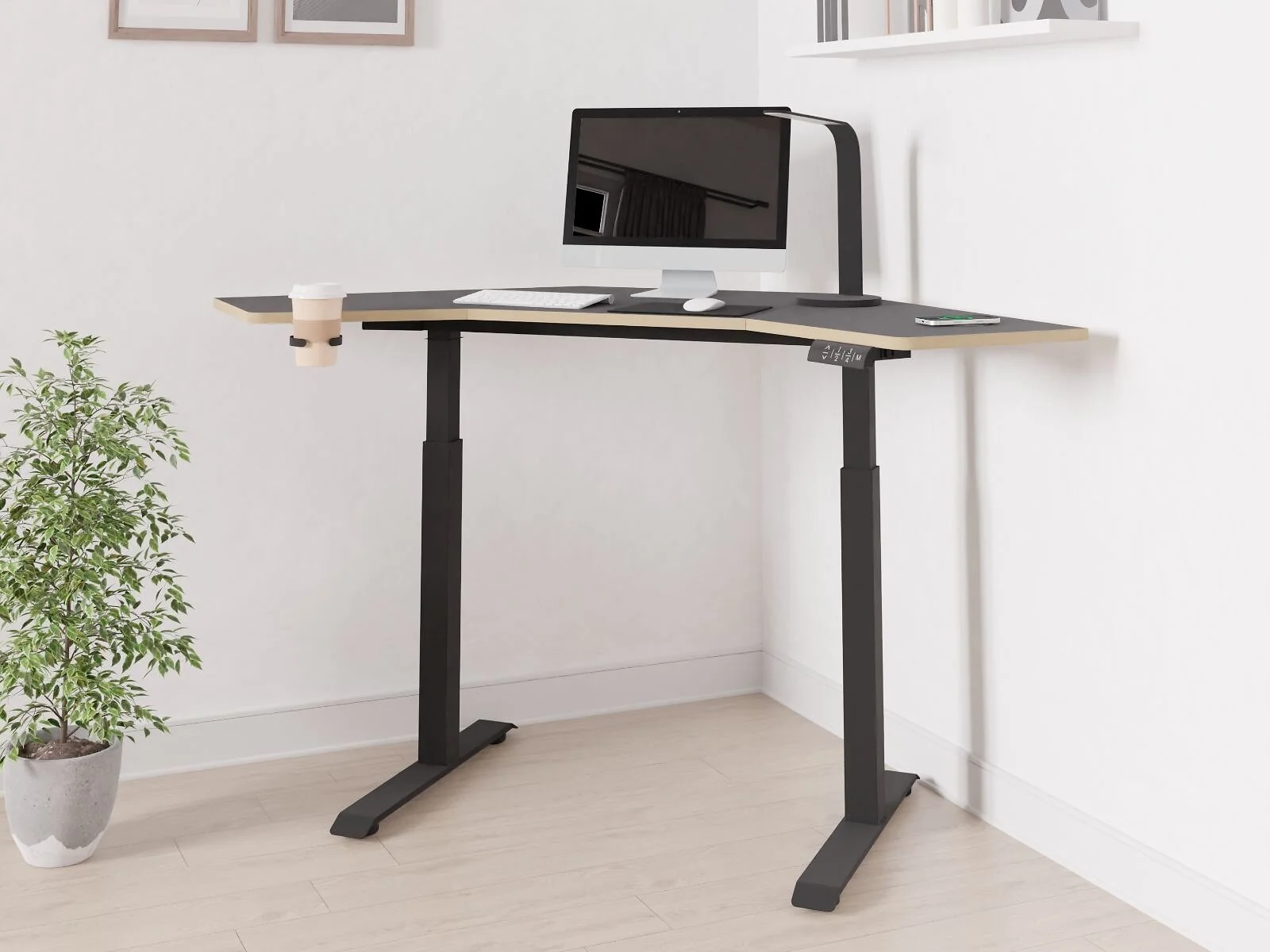 Koble Gino Height Adjustable Corner Desk With Wireless Charging – view 14