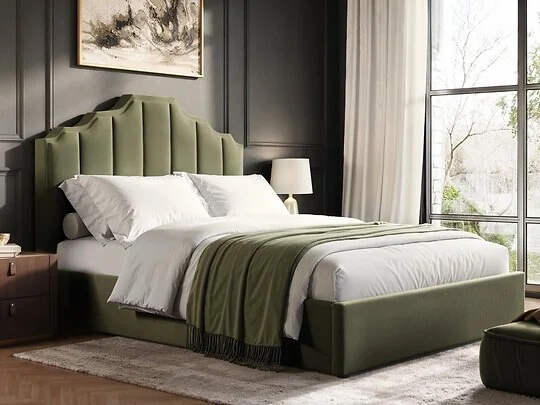 Flair Margot upholstered ottoman bed with fluted headboard