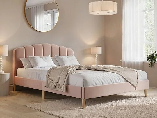 Flair Scallop Velvet Bed Frame